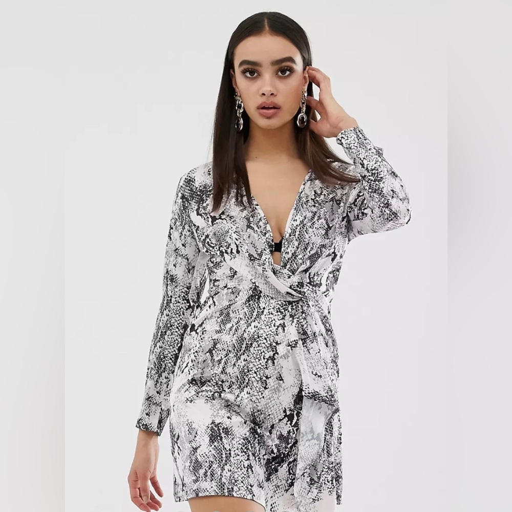 CLUB L Snakeprint Twist Knot Dress. US Size 2 ( UK size 6).